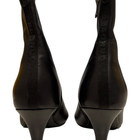 Blondo Black Leather Short Boot with Heel (8) - Picture 4 of 4